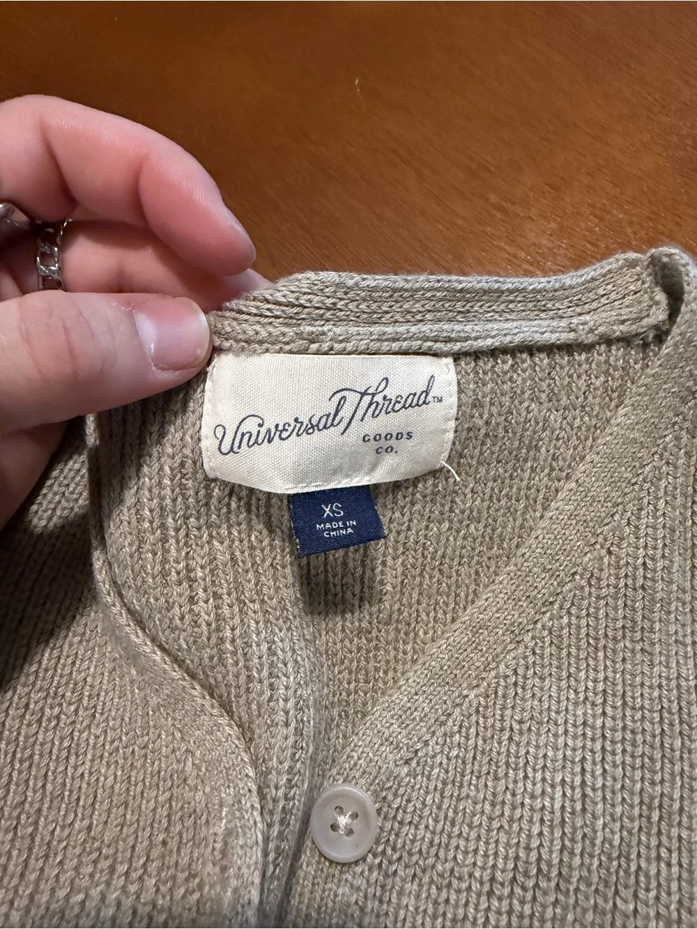 Universal Thread Light Cream Button-Front Knit Vest - Picture 2 of 2